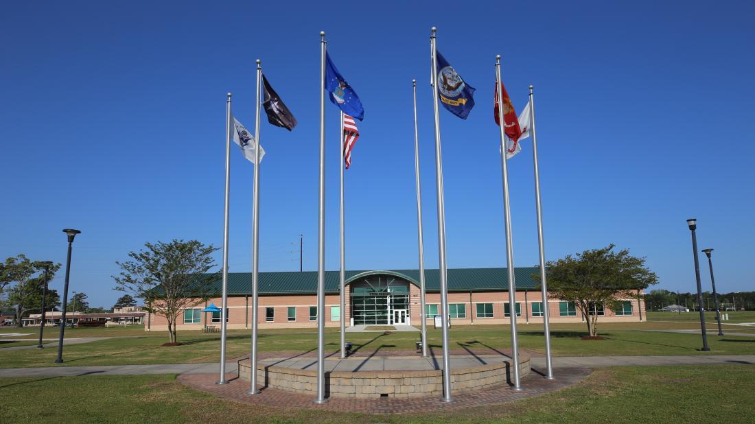 flags outside the Havelock campus