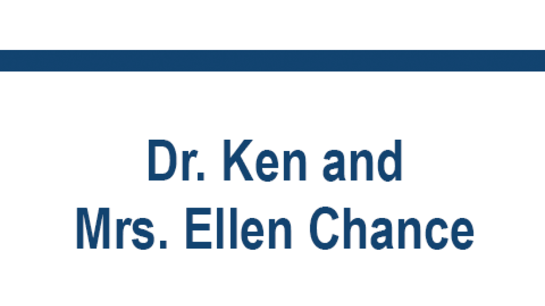 CFA sponsor Dr. Ken and Mrs. Ellen Chance text