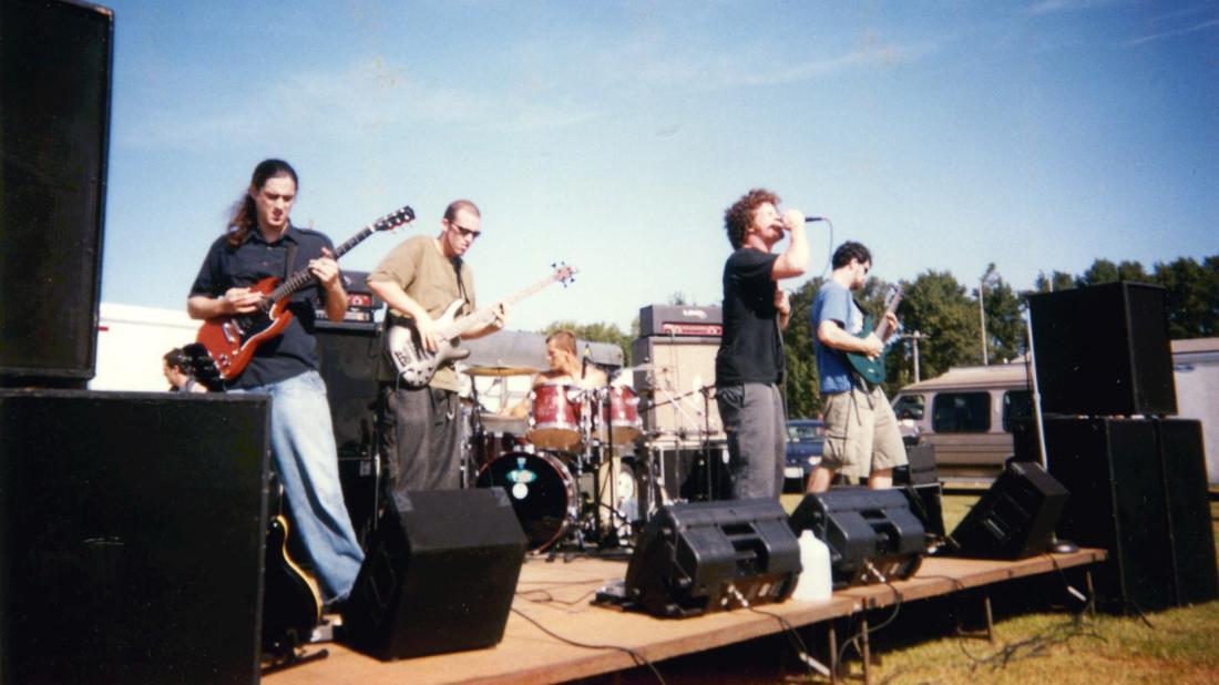 Students performing rock concert in 2004