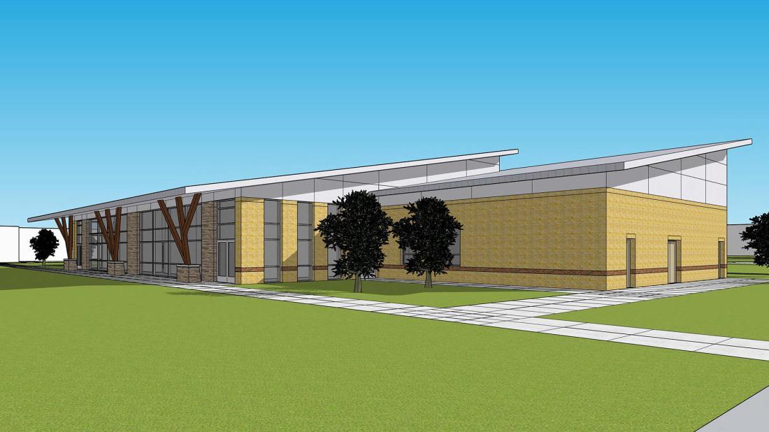 Rear rendering of Corporate Training Center