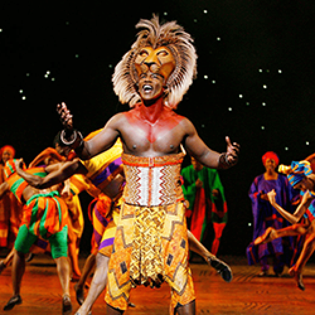 Actors dressed as lions