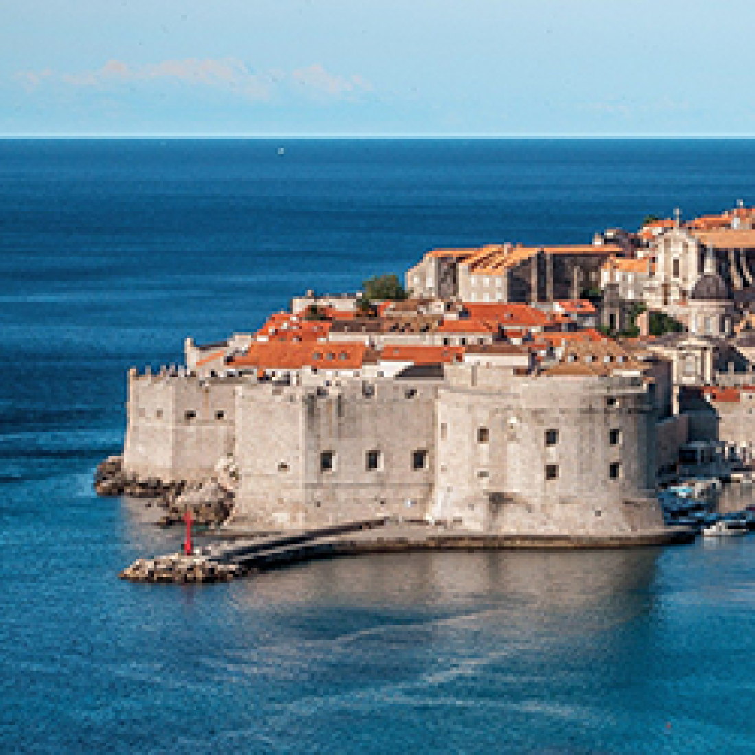 Scenic view of houses along the water in Croatia