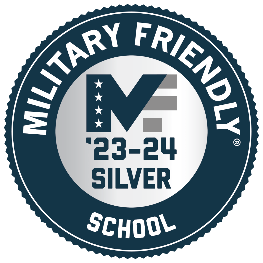Logo for Military Friendly School Silver '23-24