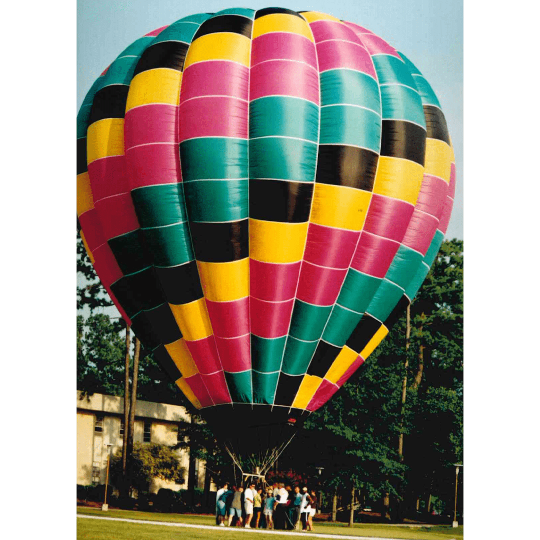 Hot air balloon on campus in 1999