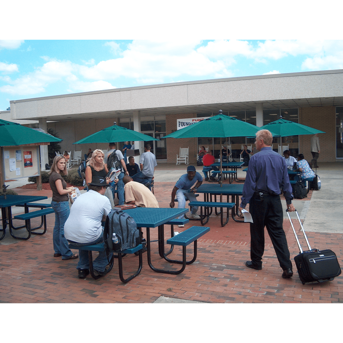 Students in courtyard in 2000s