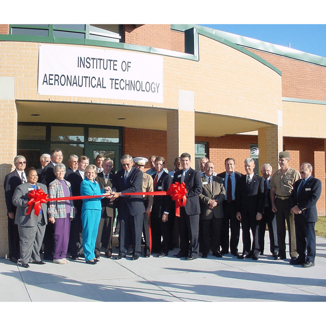 Ribbon cutting for the Institute of Aeronautical Technology in Havelock in 2006