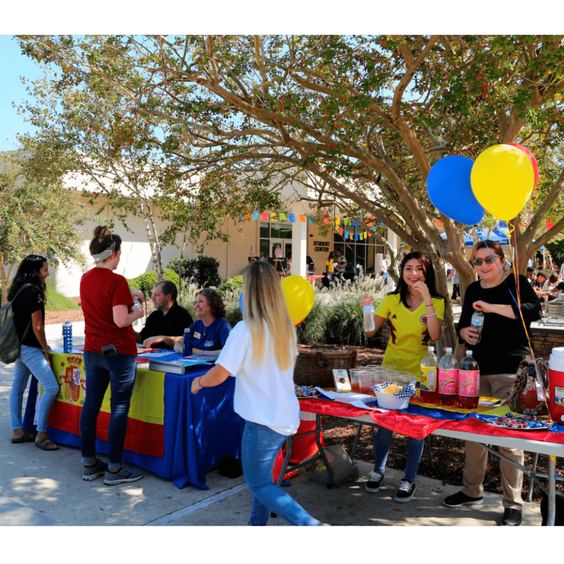 Students at booths during PantherFest 2018