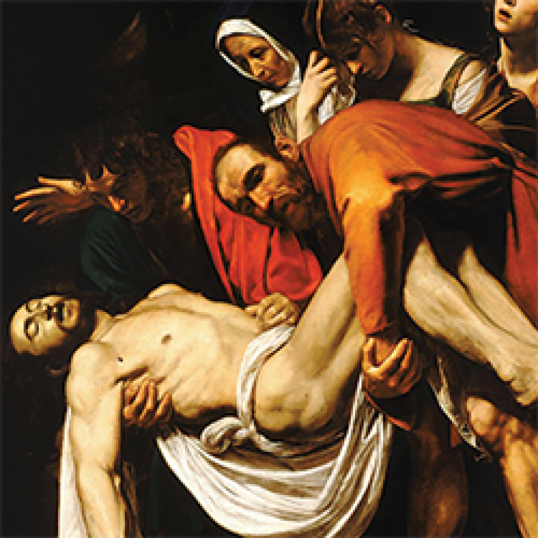 Painting of people mourning over Jesus' body after crucifixion