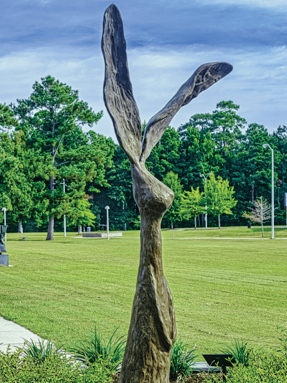 Bronze bunny statue