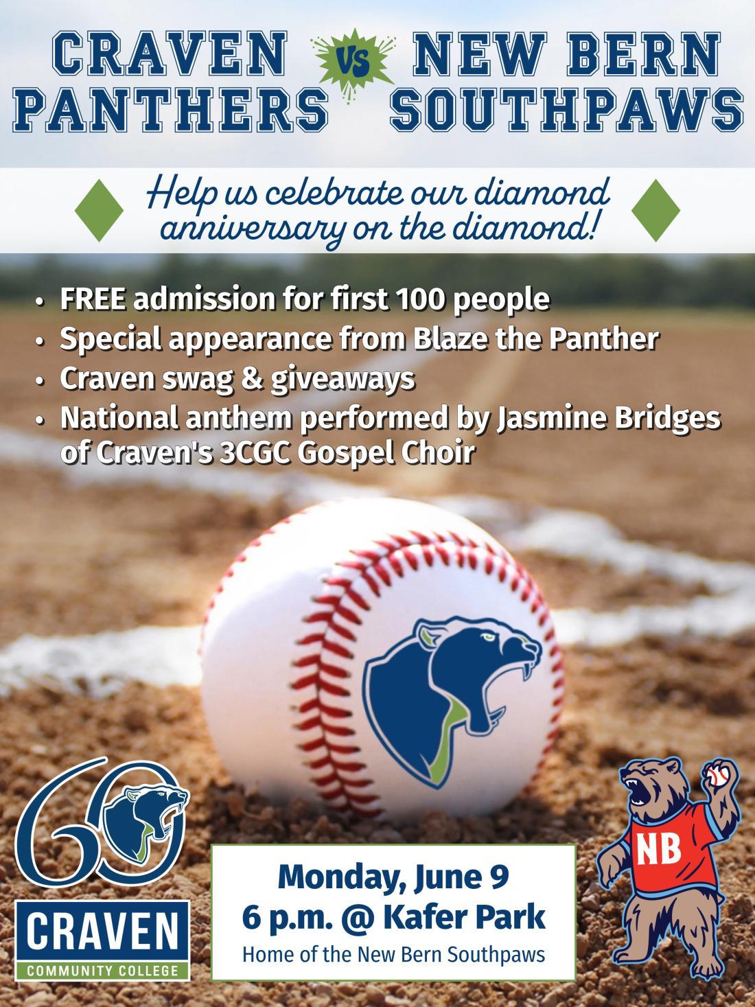 Panthers Baseball Diamond Anniversary flyer