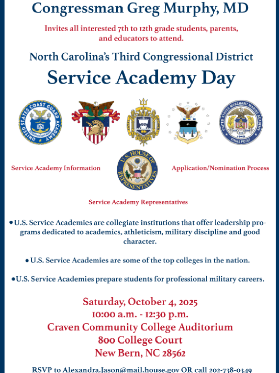 Flyer for Service Academy Day
