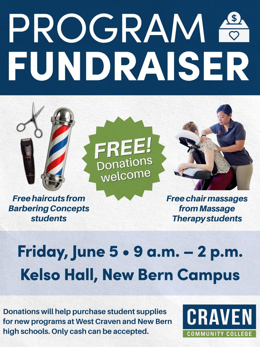 Barbering Massage Fundraiser flyer