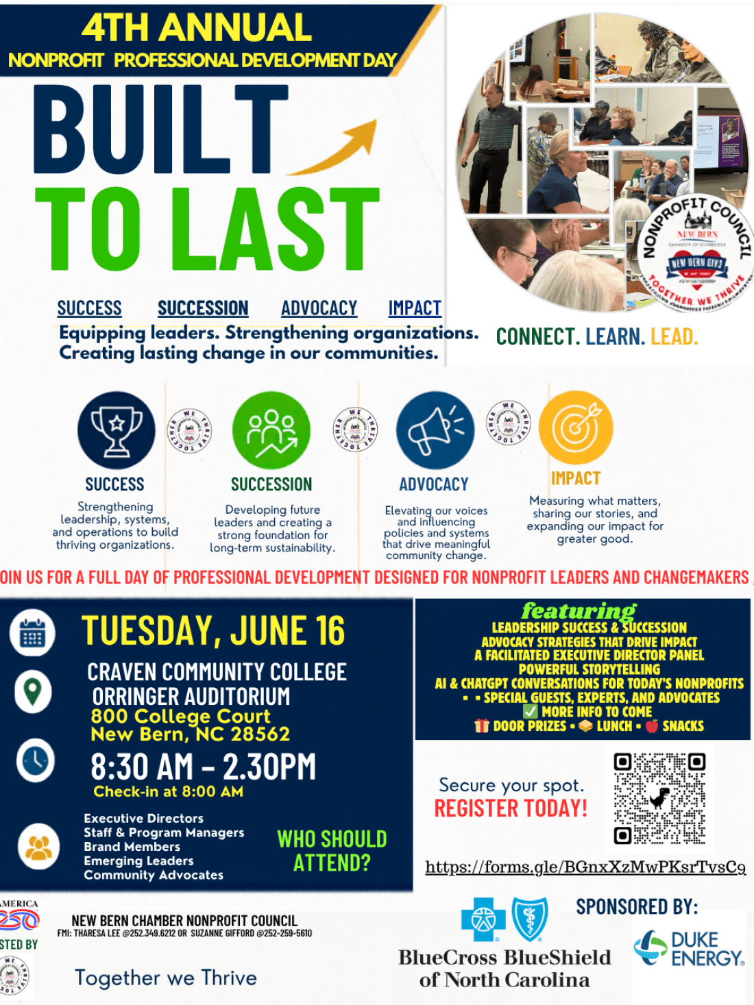 Flyer showing information for the 4th annual nonprofit professional devleopment day