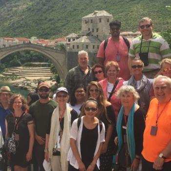 Students, faculty and staff members on a Study Abroad trip