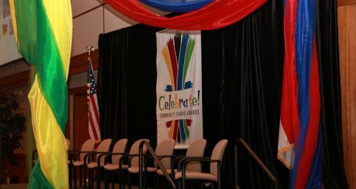 Community Fabric Awards stage set up