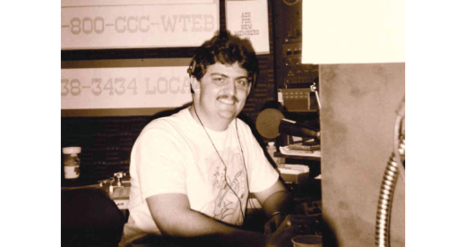 Charles Wethington in the booth at a radio station in early 1990s