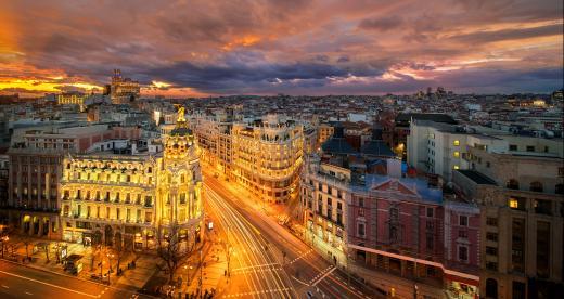 Aerial view of Madrid, Spain