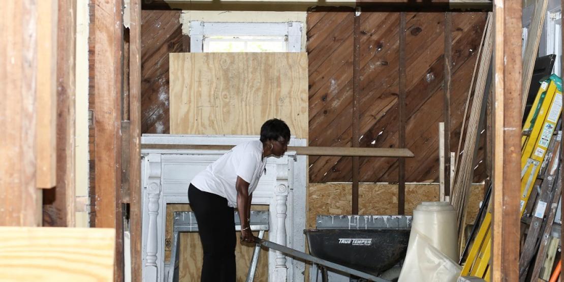 Bonita Simmons, Craven CC employee and executive director of nonprofit Tried By Fire, Inc., works on renovations at My Sister’s House, a project she initiated to provide housing and support for women released from prison.