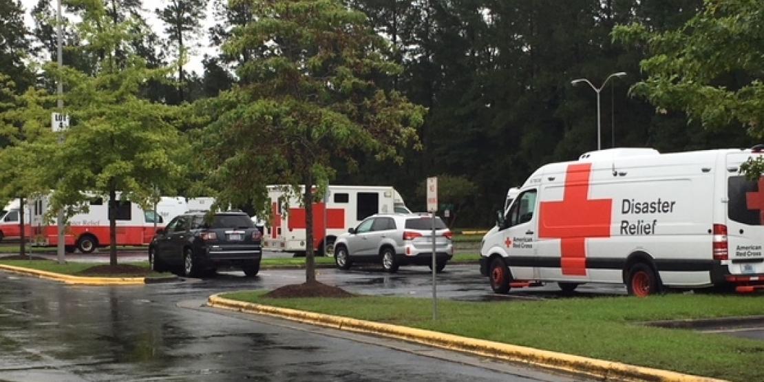 ​​​​​​​The American Red Cross was one of several organizations offering disaster relief services with temporary headquarters on Craven CC’s New Bern campus.