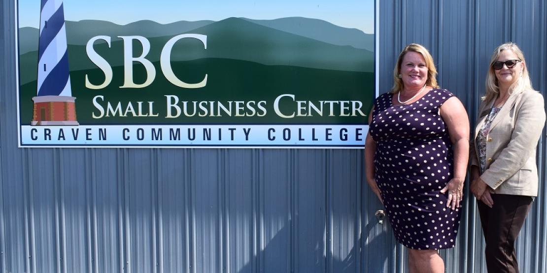 Craven Community College’s Small Business Center, led by Director Deborah Kania (right) and assistant Christina Bowman-Murray, recently relocated to the Volt Center.