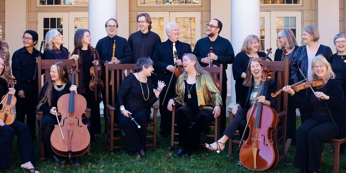 North Carolina Baroque Orchestra members making silly faces