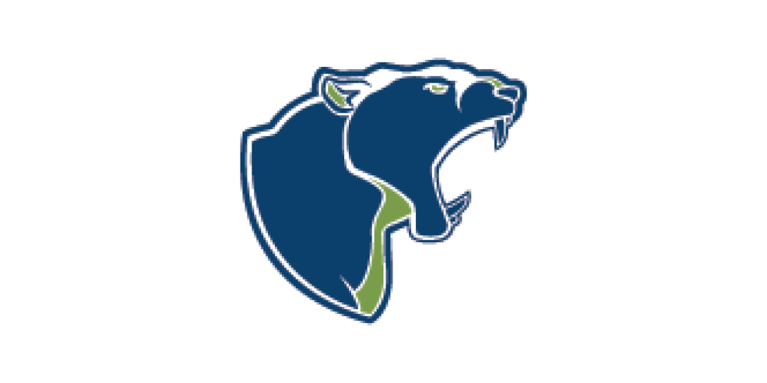 Blue and green panther logo