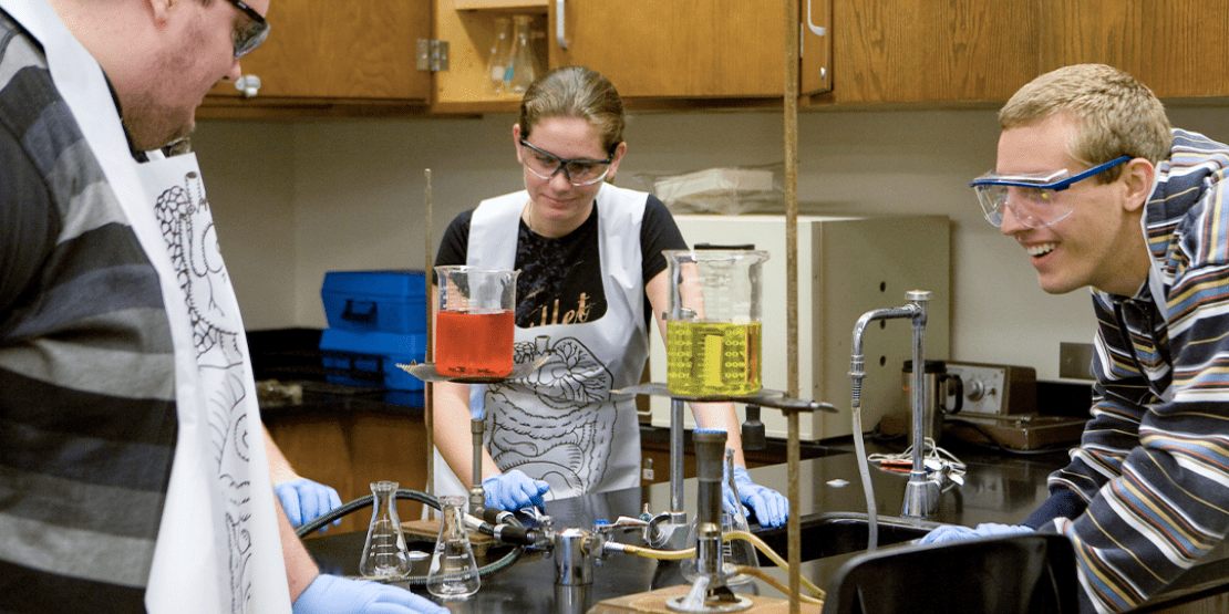 Students in science lab in 2010s