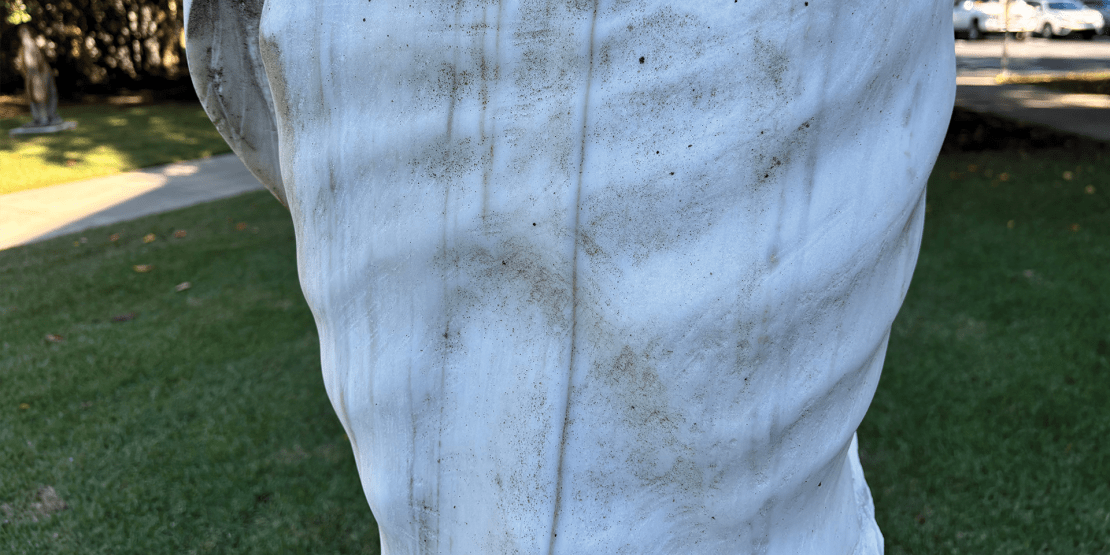 Marble and stone statue of torso