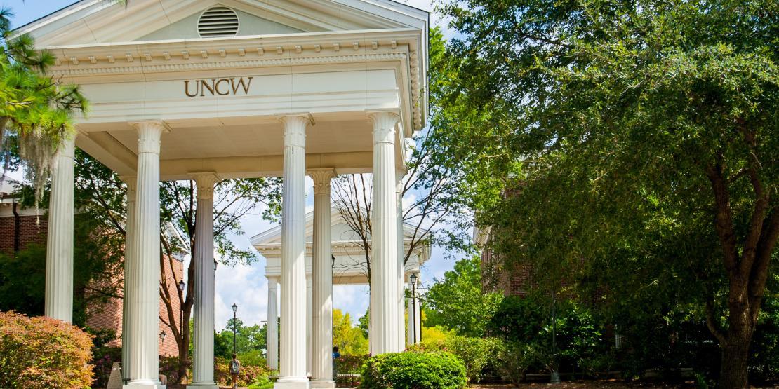 UNCW entrance with columns