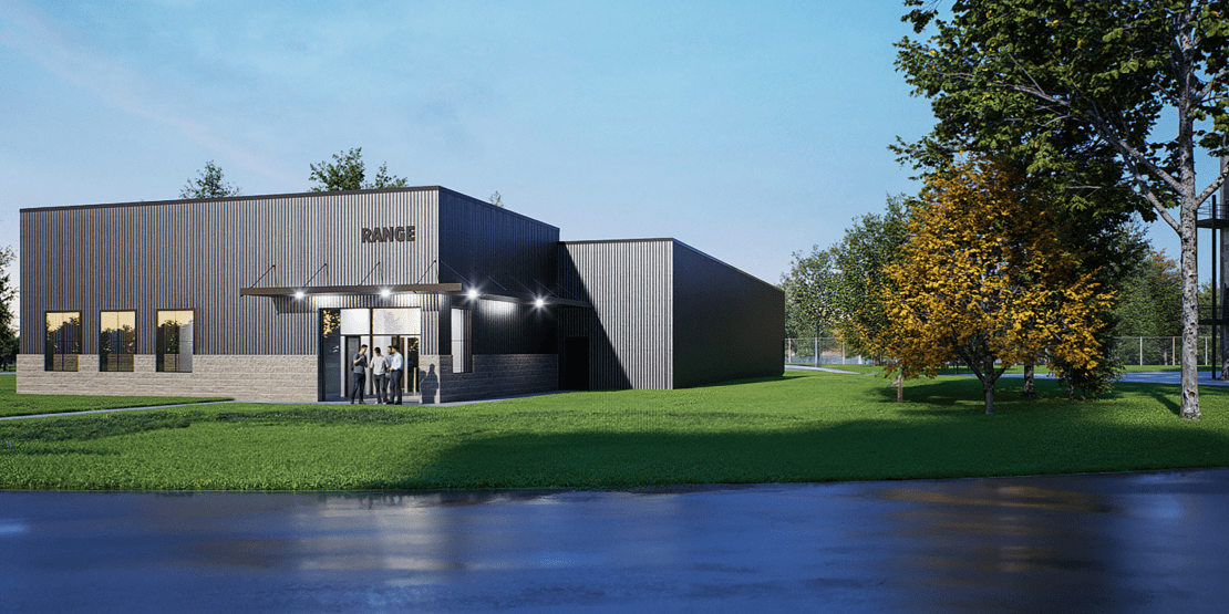 Rendering of a range building for the Public Safety Training Center