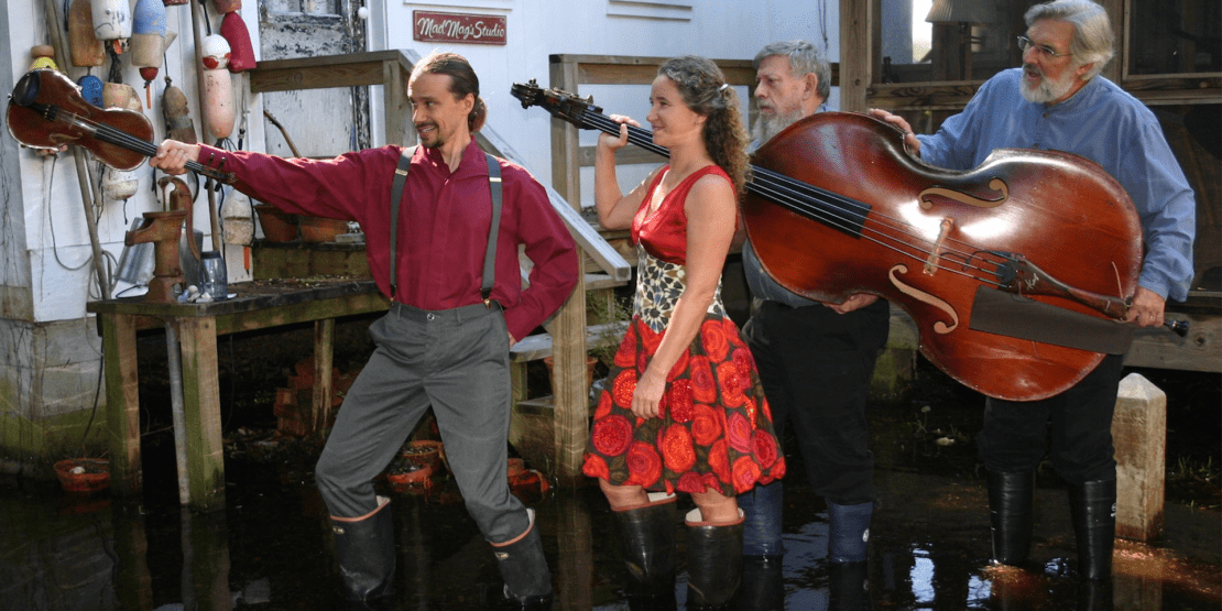 Four musicians of bluegrass group Molasses Creek