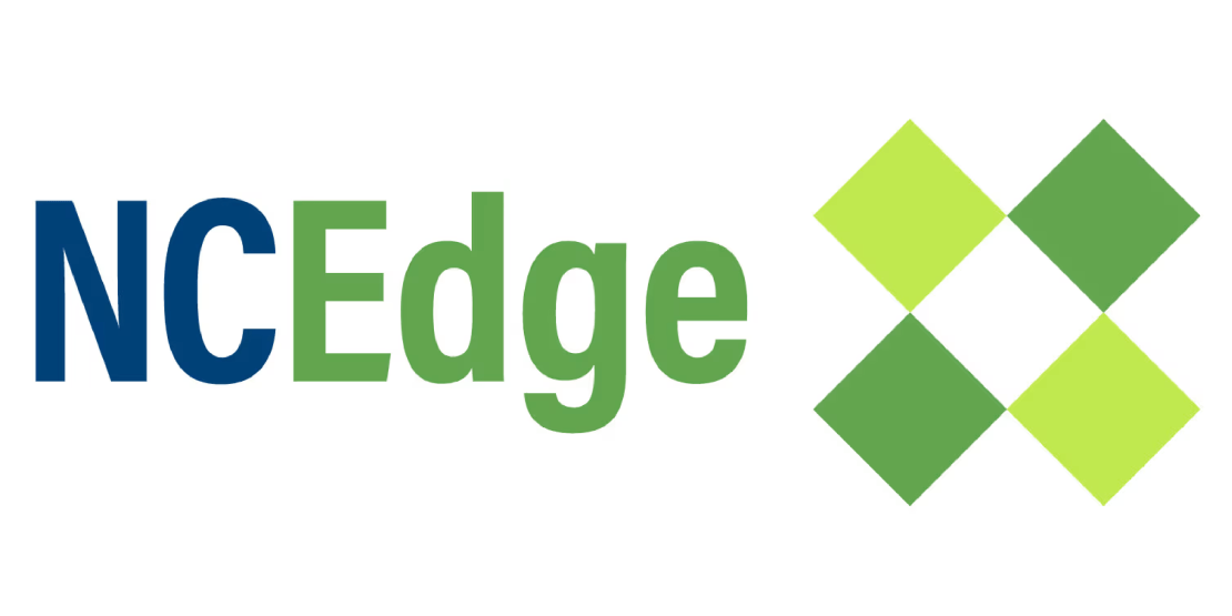 NCEdge logo with four green diamonds