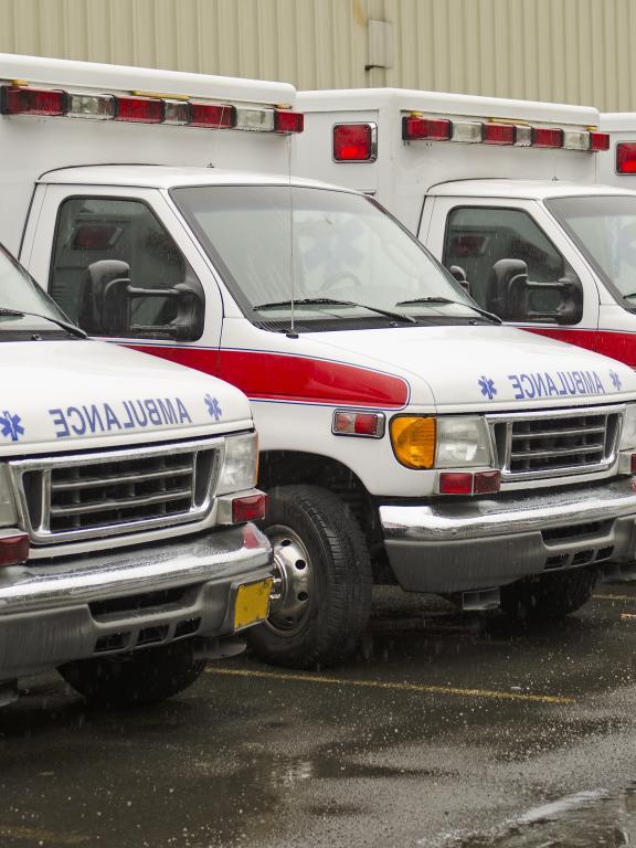 row of ambulances