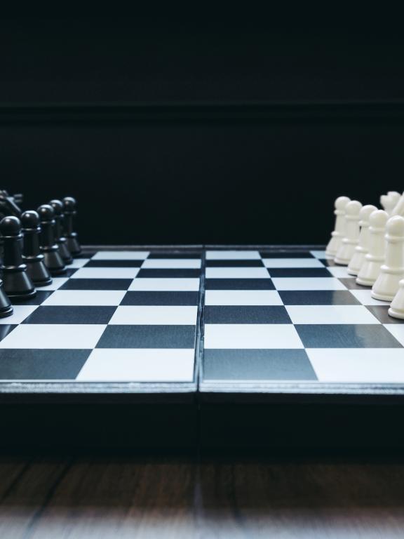 Chess board set up before game start