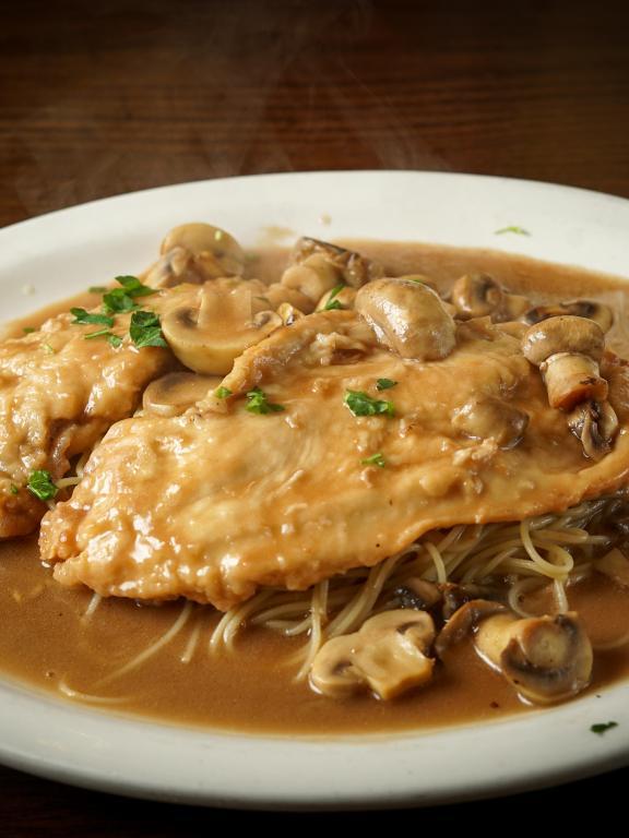 Chicken marsala on a plate