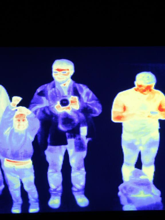 Group of people in thermal imaging