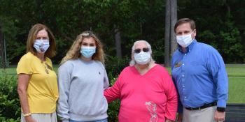 Pictured left to right: Maureen Abraham, Craven CC director of nursing programs; Craven CC student Michelle Jones; Norma Judd, New Bern Civitan Club; and Dr. Alec Newton, Craven CC dean of Health Programs.