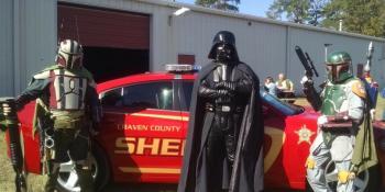 Craven CC student James Seay spends his free time portraying Darth Vader while raising money at local events for the Make-A-Wish Foundation of Eastern North Carolina.