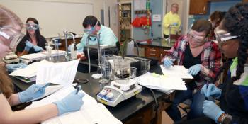 Craven CC students conduct experiments in science class
