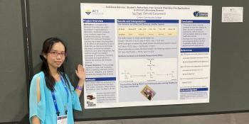 Chemistry student presents honors project poster 