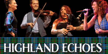 Highland Echoes Scottish Band Playing fiddle and bagpipes