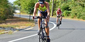 Jen Bogdanoff riding bicycle