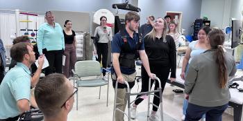 Student walks in Zero G