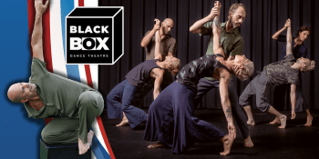 Black Box Dance Theatre logo with three pairs of male and female dancers