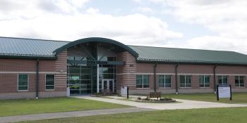 Front exterior or STEM Center on Havelock campus
